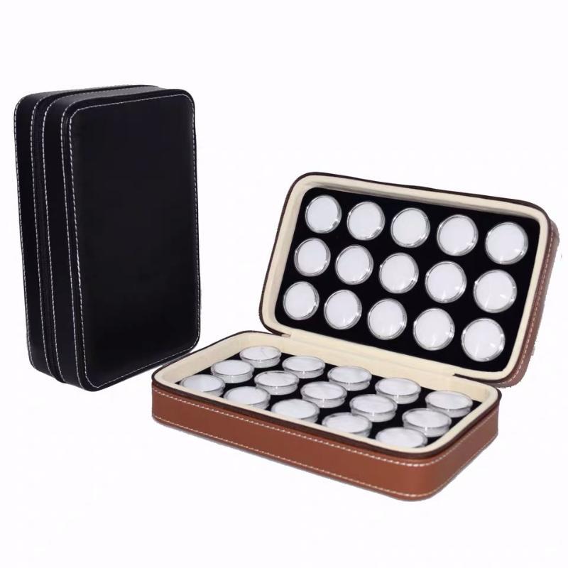 Portable Rock Collector Zipper Bag Round Visual Display Storage Pouch for Colorful Gems Jewelry Travel Organizer