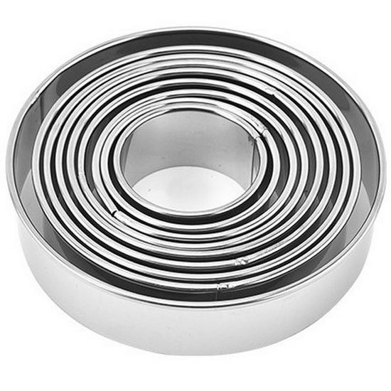 Stainless Steel Cake and Biscuit Mold Set: Round Mousse Ring, Dumpling Cutter, Donut Mold for Baking