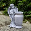 Prayer Angel Vase Grave for Loss of Loved Statue with Spikes Waterproof Sturdy Memorial Gift
