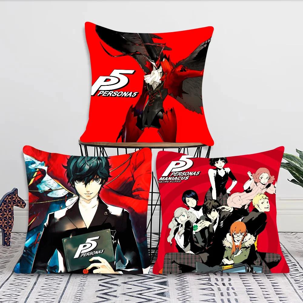 P-Persona 5 Role Playing Game Pillow Case Square Pillow Bedroom Sofa Leisure Comfortcushioncar Living Room Home Decoration 40X40