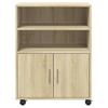 Mobile Cabinet in Sonoma Oak Finish 60 x 48 x 81 cm Engineered Wood