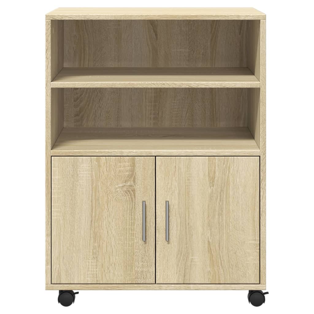 Mobile Cabinet in Sonoma Oak Finish 60 x 48 x 81 cm Engineered Wood
