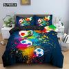 3D Football Duvet Cover Double King Queen Bedding Set 2/3pcs Quilt Cover with Zipper Closure King Size Polyester Comforter Cover