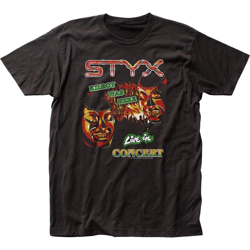 Styx Kilroy Was Here Mens T Shirt Music Classic Concert Rock Band Tee New Black L