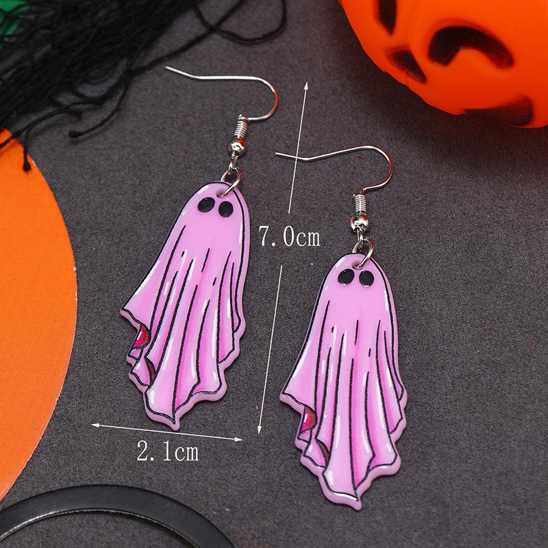Pumpkin Skull Witch Double-sided Halloween Dangle Earrings