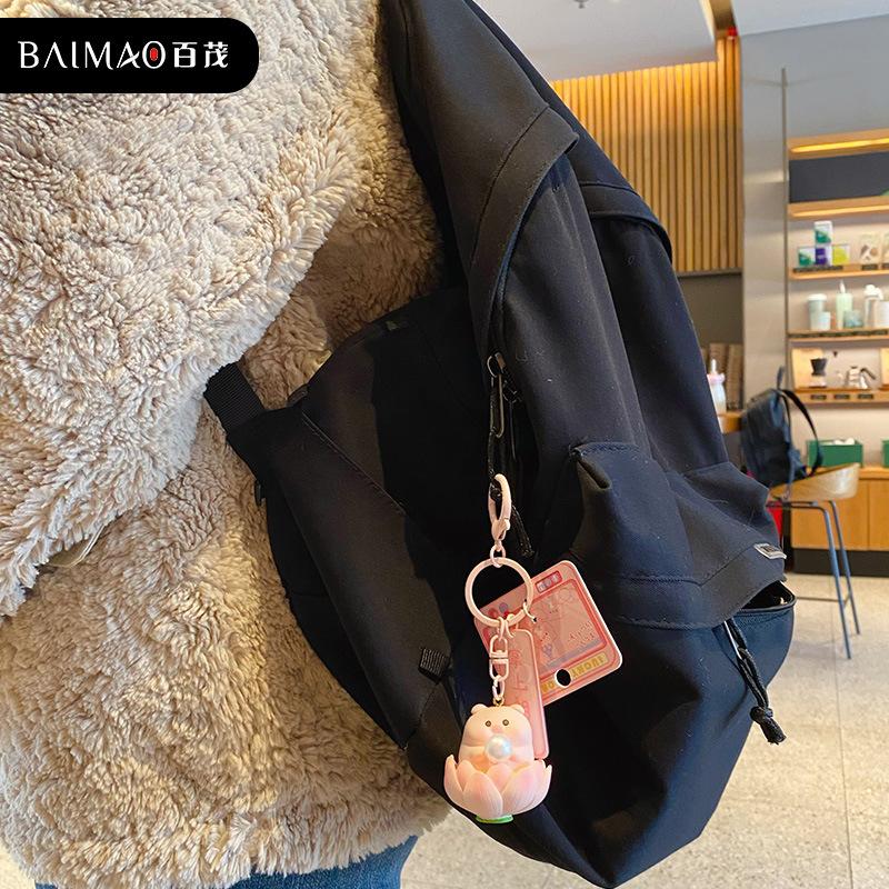 Original Palm Pearl Keychain Cute Exquisite Resin Pig Doll Key Chain Couple Bag Pendant