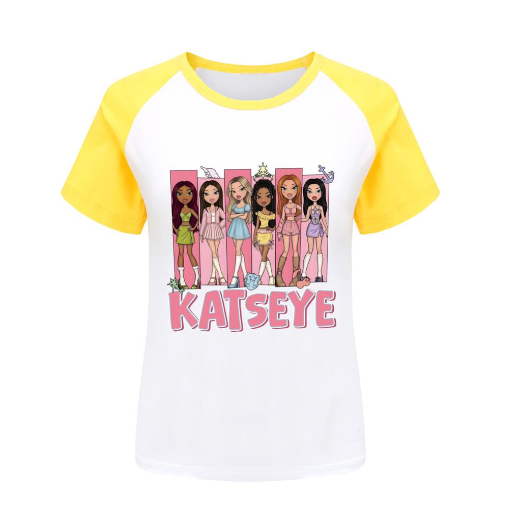 5349 Kids Girls KATSEYE Print Cotton Short Sleeves T-Shirt