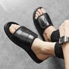 Men's Shoes 2025 Summer New Leather Men's Sandals Men's Casual First Layer Cowhide Beach Shoes Dad Shoes Cool Slippers