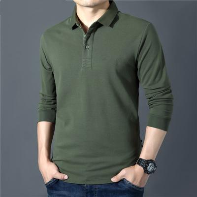 Erkek Pamuklu Uzun Kollu POLO Gömlek Yaz Modası Rahat Nefes Alabilen Polo Tişört Erkek Marka İşlemeli İş Rahat Üst