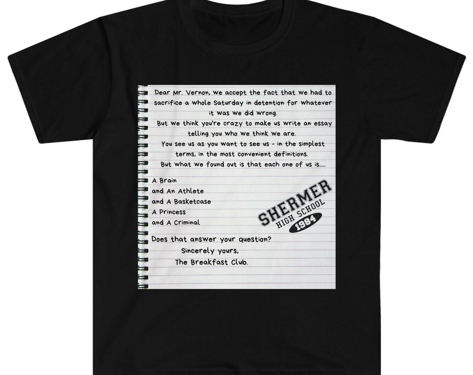 Breakfast Club Shirt: Shermer High School 80s Movie Tee S