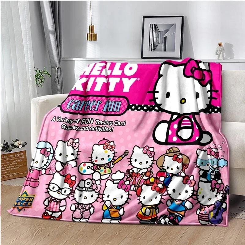 HelloKitty Cartoon Anime Kawaii Blanket for Kids Super Soft Cute Blanket for Travel Bedding Couch Sofa Bed Blanket Birthday Gift