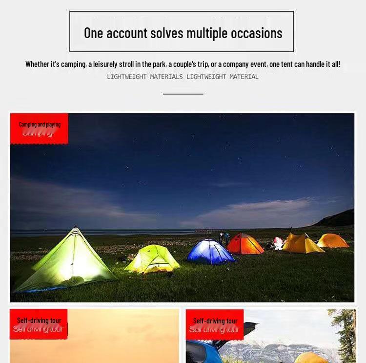 3-4 Person Double-Layer Automatic Camping Tent with Full Outdoor Equipment Set