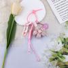 Fashion Fabric Flowers Bag Pendant Sweet Versatile Flower Keychain Pendant Heart Car Key Ring