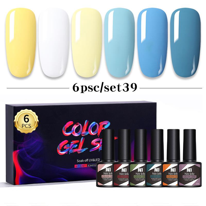 Nail Polish Glue Set 8Ml 6 Bottles Boxed Nail Art Barbie Glue Japanese Nail Color Glue Phototherapy Glue