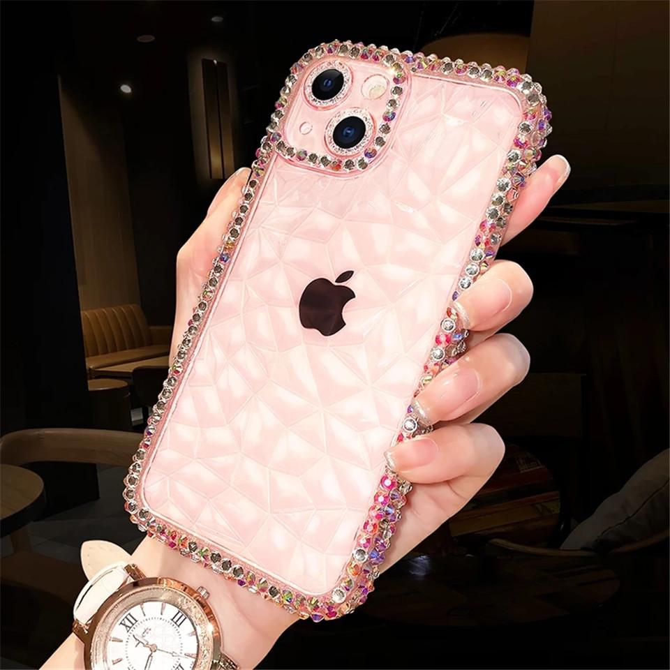 Luxury Glitter Bling Diamond Transparent Soft Phone Case For iPhone 14 13 12 Pro Max 11 XS XR 7 8 Plus SE 3 Clear Silicone Cover