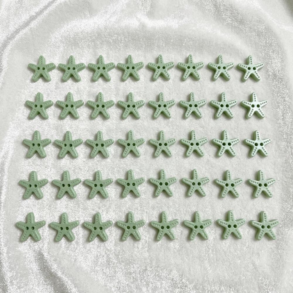 40pcs Colorful Starfish Buttons Creative Resin Imitation Shell Buttons Fashionable Cute DIY Buttons Clothes Accessories
