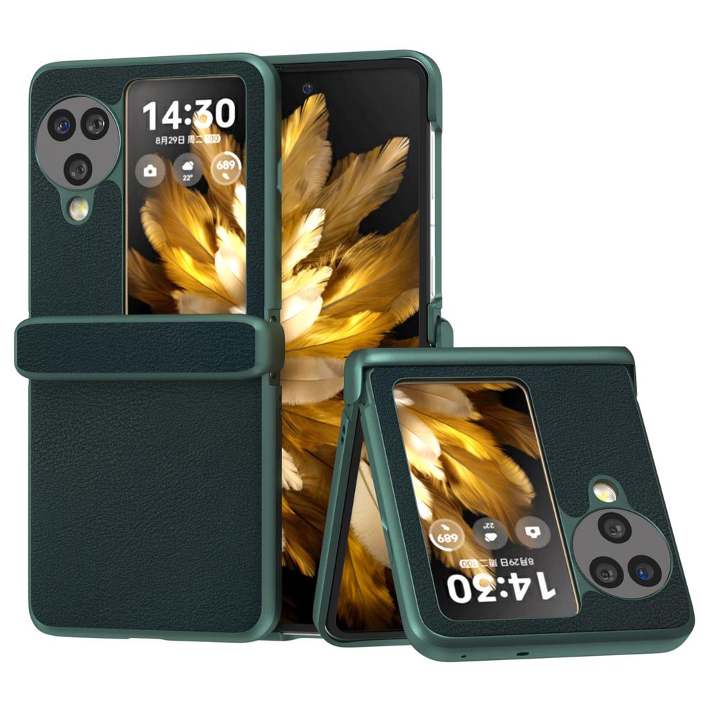 For Oppo Find N3 Flip 5G Case Hinge Protection Leather Coated PC Folding Phone Cover