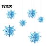Reusable Paper Snowflakes for Ceilings 6Pcs Christmas Snowflake Hanging Decorations, 3D Iridescent Ornaments, Decorative Winter