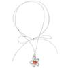 Colorful Flower Choker Necklace Elegant Hollow Floral Collar Necklace Party