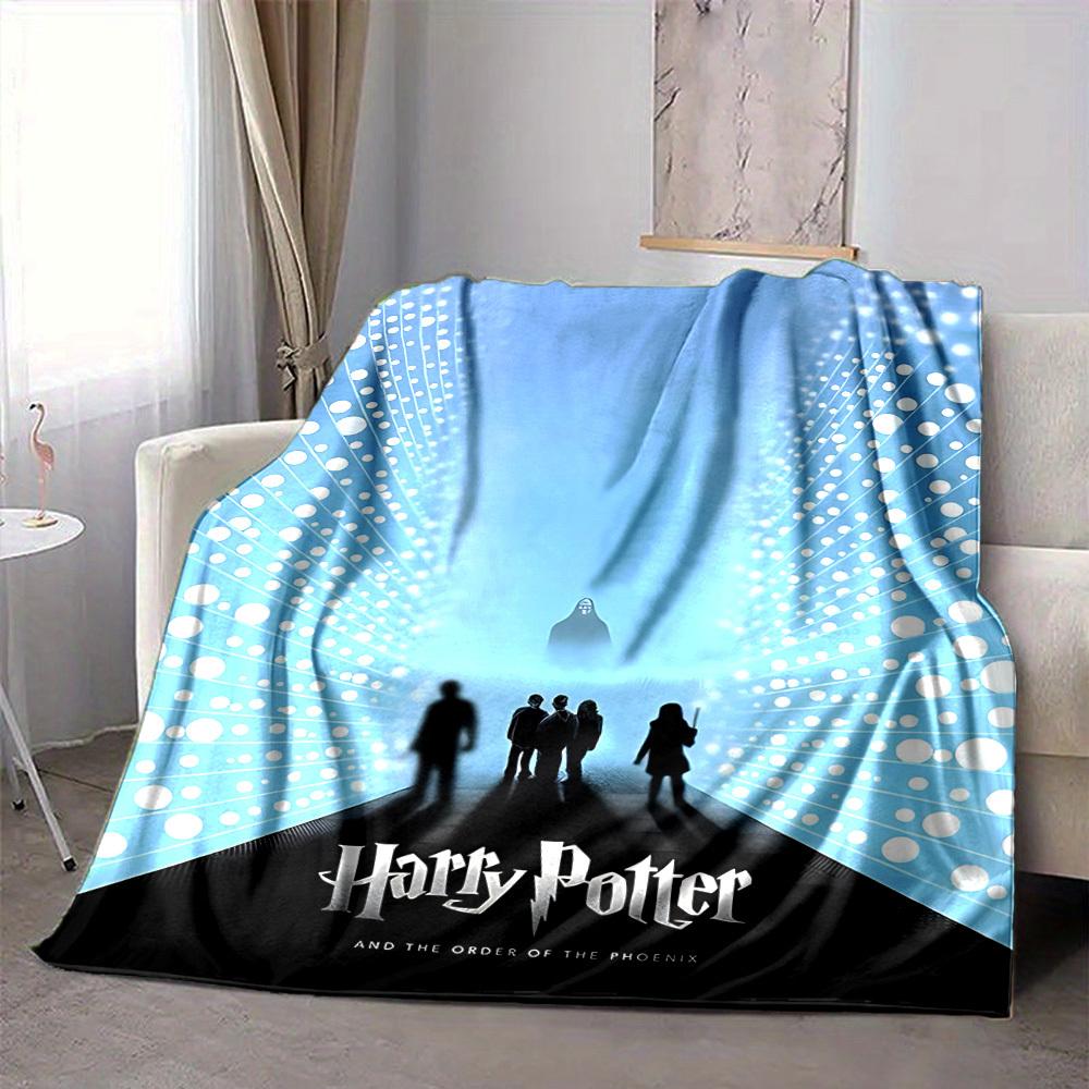 1pc Harry Potter Flannel Throw Blanket - HD Printed Lightweight Soft Warm All-Season Blanket for Sofa, Bed, Travel, Camping 018