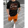 Summer Men's Two-piece T-shirt And Shorts Set Casual Short-sleeved T-shirt And Shorts Two-piece Set Daily Casual Style