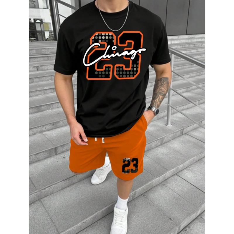 Summer Men's Two-piece T-shirt And Shorts Set Casual Short-sleeved T-shirt And Shorts Two-piece Set Daily Casual Style
