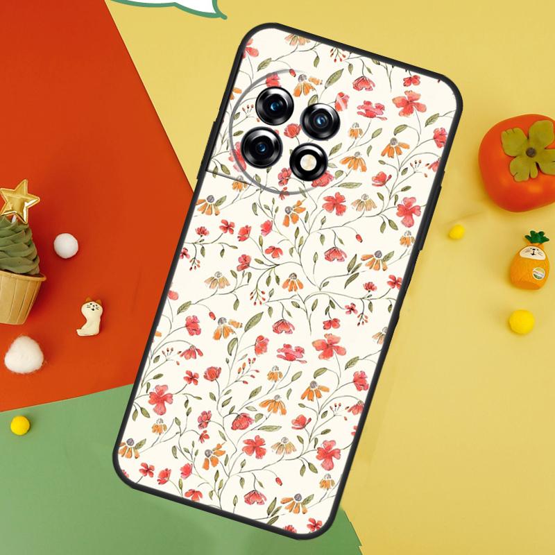 Flower Plant Art Case For OnePlus Nord 5 CE 2 3 4 Lite N20 N30 OnePlus 15 13 12 11 10 10T 12R 13T 13R Cover