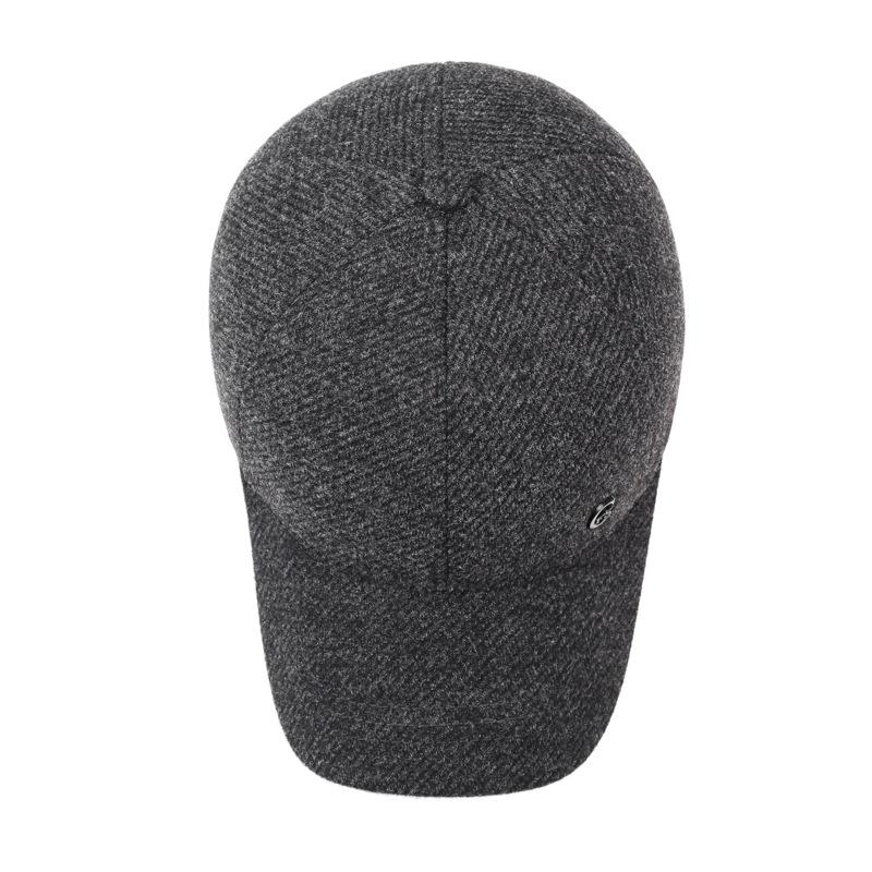 Vinter Herre Lue Ull Tykk Varm Bomullslue Middelaldrende Utendørs Vindtett Ørebeskyttelse Baseballcaps