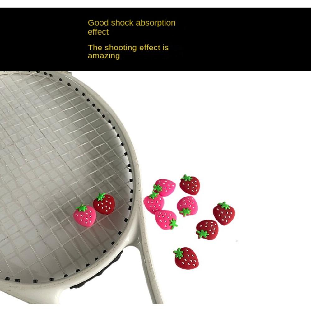 Strawberry Tennis Shockproof Absorber Buffer Tennis Racket Vibration Dampeners  Tennis Staff