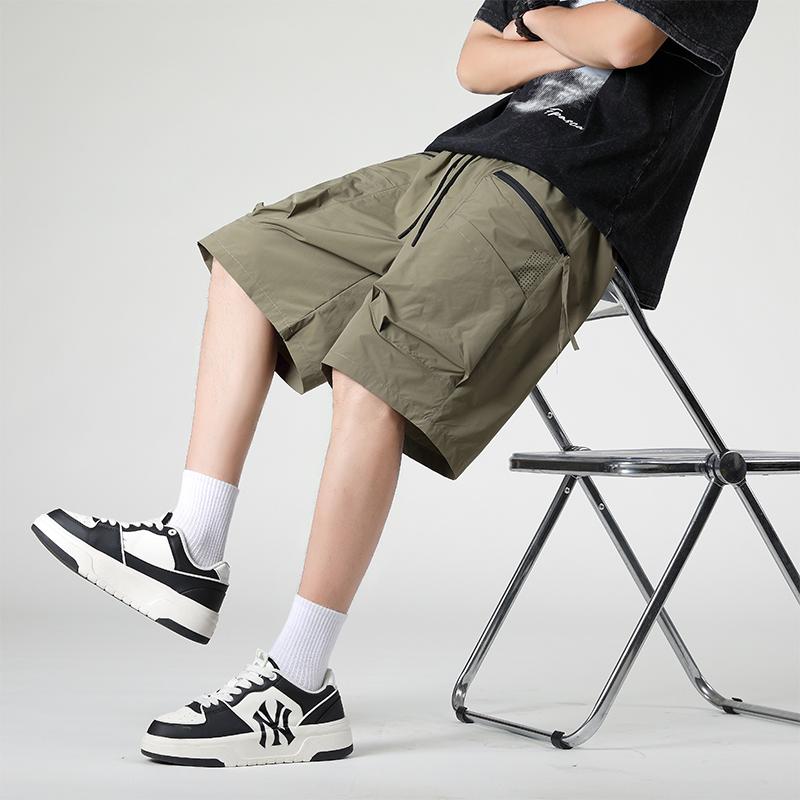 Men's Cargo Shorts, Loose Straight Casual Sports Ice Silk Shorts, Versatile Five-quarter Pants