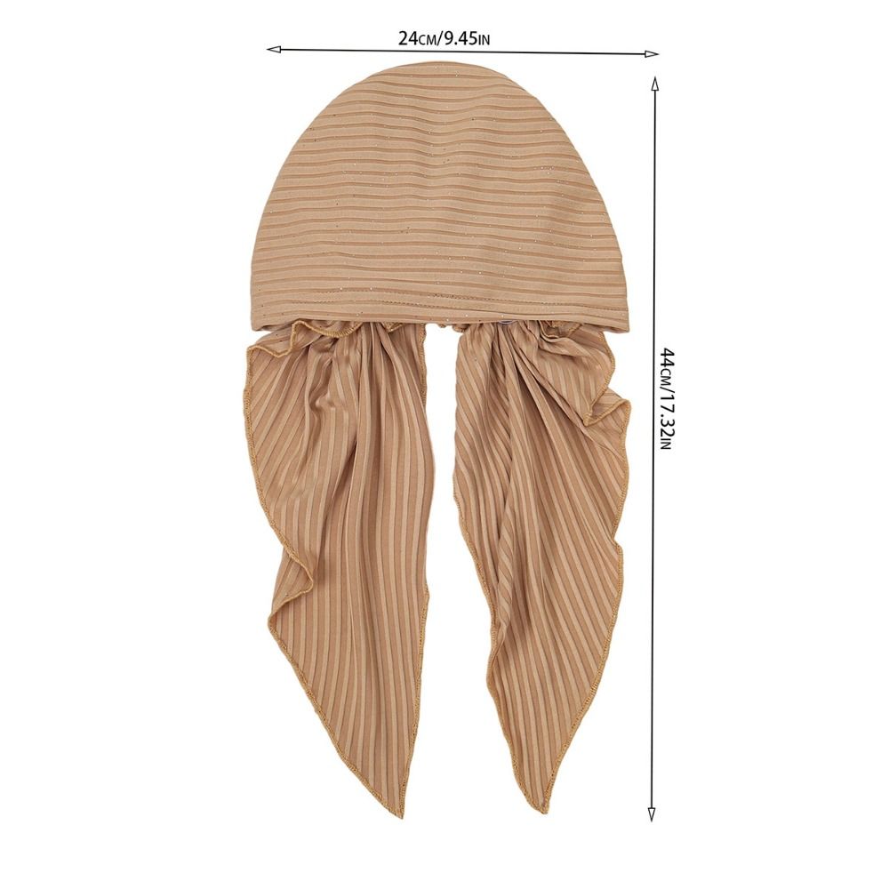 Breathable Pre-Tied Turban Stretch Fabric Bonnet Hat Trendy Head Wrap Women