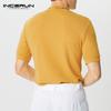 INCERUN Men High Neck Short Sleeve Fitted Casual Undershirts T-shirts Tops