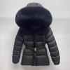 Foreign style waist and thin down jacket women's medium and long small down thickened warm butt cover belt jacket winter