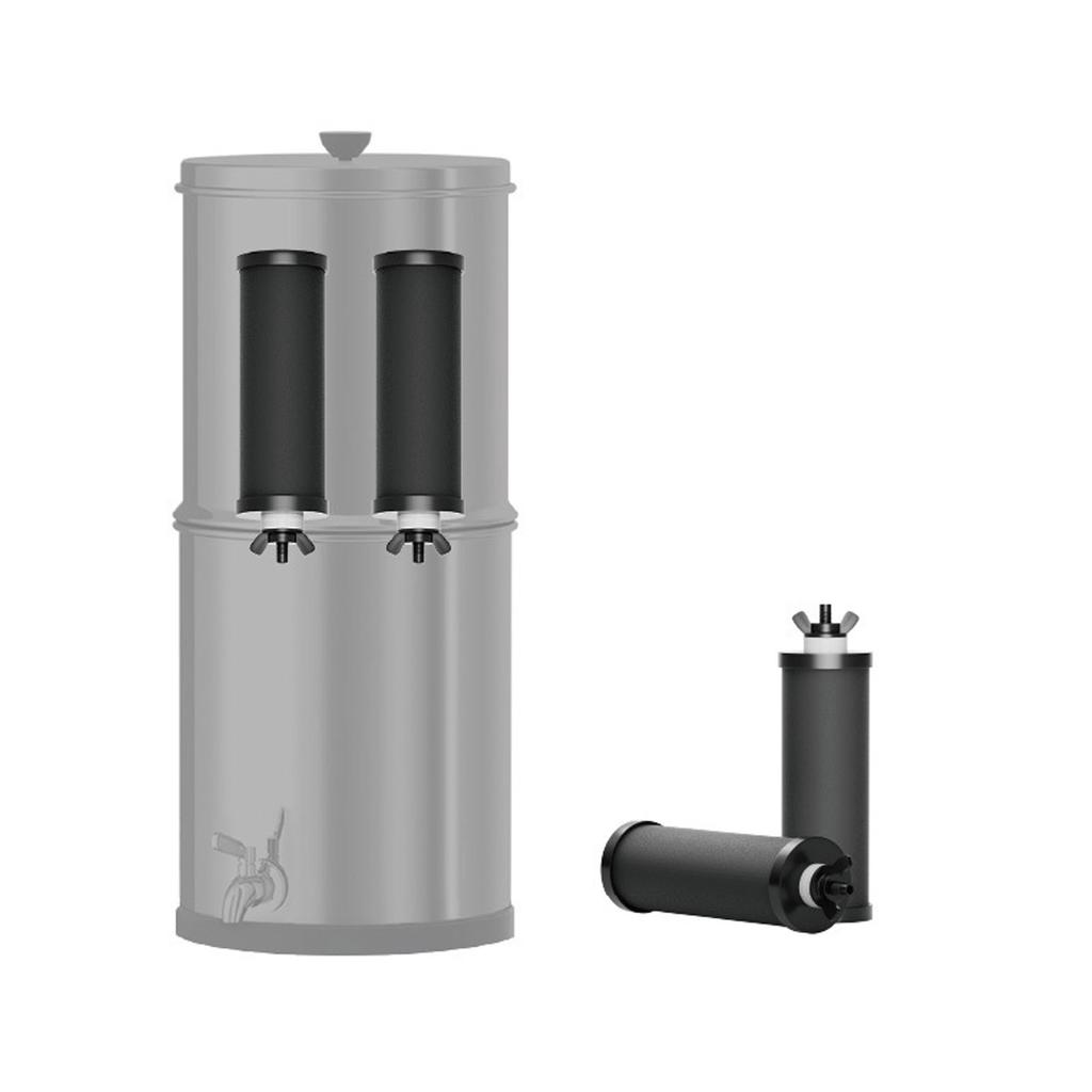 2er-Pack Wasserfilter-Ersatz Edelstahl Wasserreiniger Aktivkohleblock Effiziente Filtration Abnehmbar für Reisen