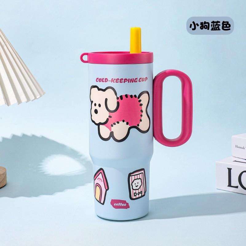 750ml Large Capacity Ice Cream Cup 316 Stainless Steel Insulated Bottle Double-layer Vacuum Portable Handle Car Cup