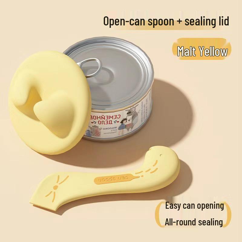 Multifunctional Silicone Cat Food Spoon and Can Opener with Sealing Box