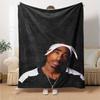 1 manta Hip Hop de 2Pac Suave Ligera Todas las Estaciones Manta Multiusos para Sofá, Cama, Oficina y Picnic, Estilo Francés con Arte de Álbum Icónico y Citas