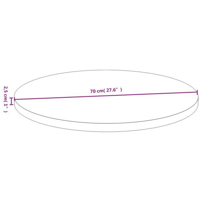 VidaXL Tabletop Ø70x2.5 Cm Bamboo 352682