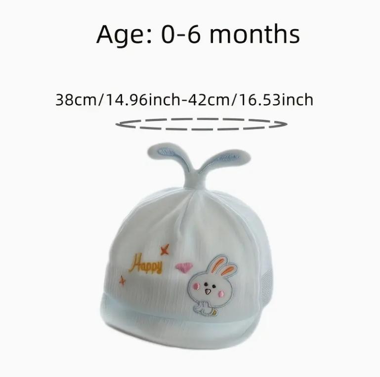 Infant Hat for Boys and Girls, Toddler Sun Hat, Newborn Baby Sun Hat,Embroider Adjustable Breathable Baseball Cap for 0-6 Months