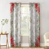 Christmas Flowers And Pine Leaves Blackout Curtains for Kids Home Decor Bedroom Living Room High Shading Window Curtains