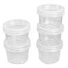 5PCS Portable Sauce Bottle Salad Dressing Container Reusable Plastic Small Condiment Cups Set with Lids and Storage Bag