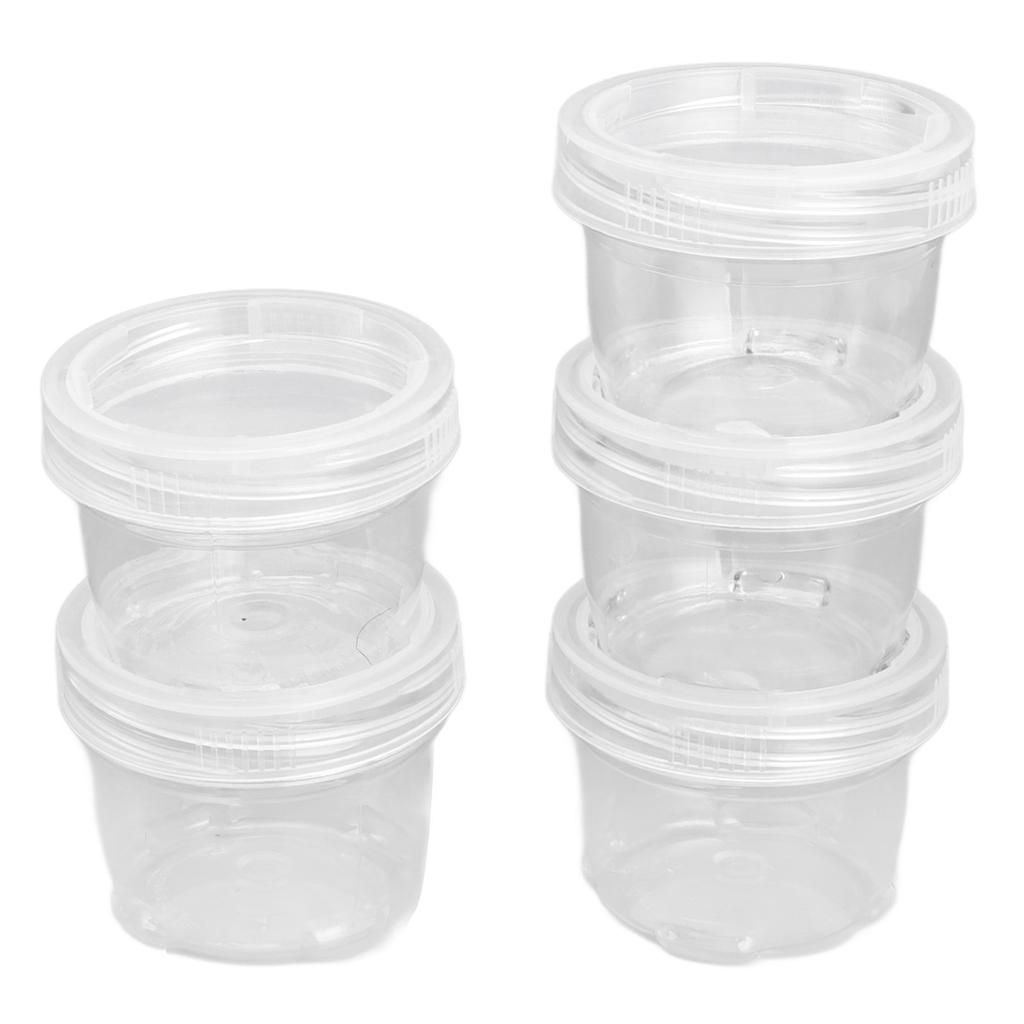 5PCS Portable Sauce Bottle Salad Dressing Container Reusable Plastic Small Condiment Cups Set with Lids and Storage Bag