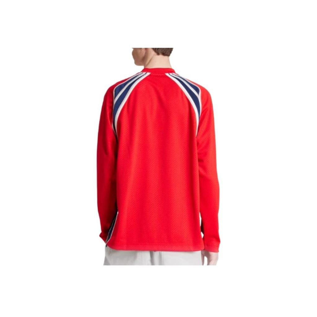 Adidas Originals Comfortable Fashionable Simple Versatile Long Sleeve Breathable T-Shirt Men Tops Light-Crimson JD5376