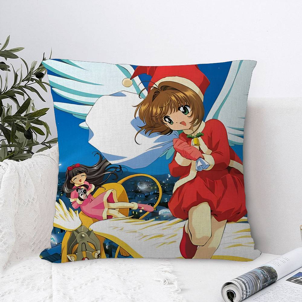Japanese Anime C-Cardcaptor Sakura Cushion Cover Polyester Sofa Cushions Decorative Throw Pillows Home Decoration Pillowcover