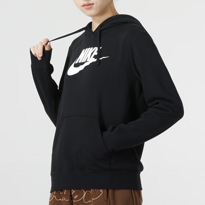Nike Logo Print Running Training Hoodie American Vintage Women hoodies Black DQ5776-010
