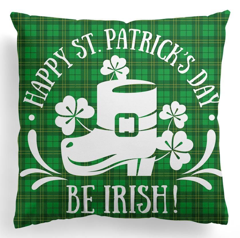 

улица. Наволочка на День святого Патрика День Ирландии Национальный день Домашнее украшение Наволочка Зеленый Четырехлистный клевер 45 * 45Cm without pillow core