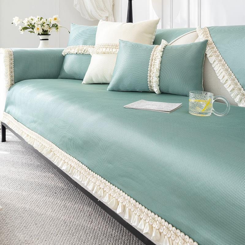 Summer Light Luxury Ice Silk Sofa Cushion Modern Simple Non-Slip Cool Feeling Rattan Mat Cool Cushion Summer Breathable Seat Cushion