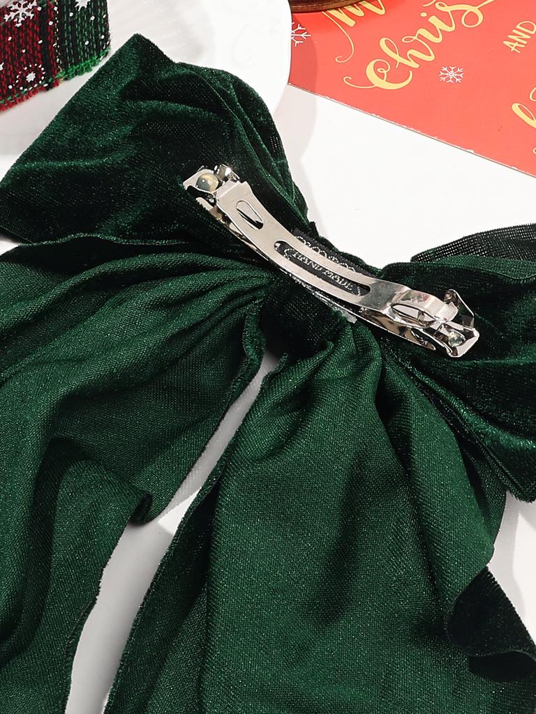 Large Red Satin Hair Bows, Clips, and Barrettes - Hair Accessories for Women, Christmas Gift