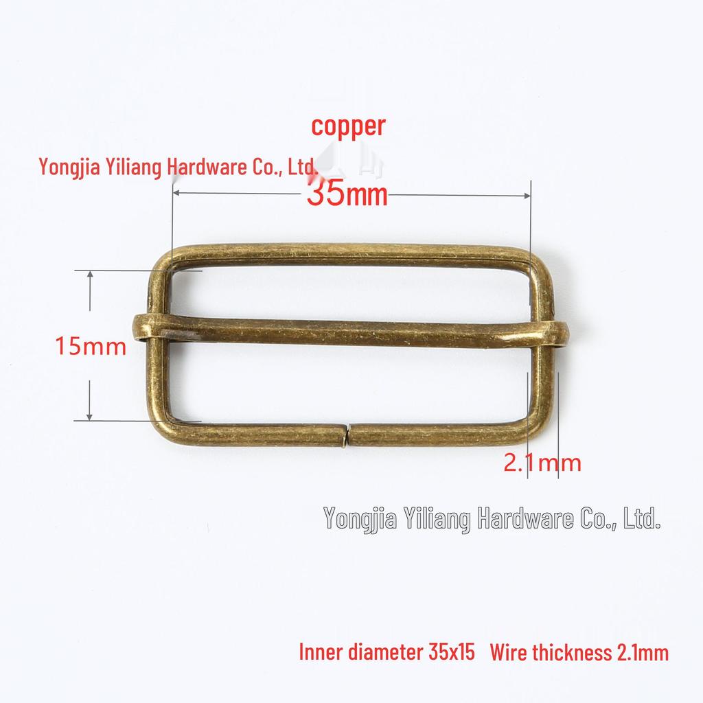 Stainless Steel Adjustable D-Ring Buckle - Copper Three-Speed Wire Pull Design