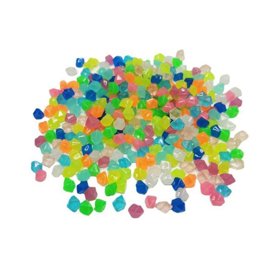 100Pcs Decorative Pebbles Colorful Glow in Dark Aquarium Landscaping 14mm Luminous Courtyard Paving Natural Crystals Rocks Garden Decoration